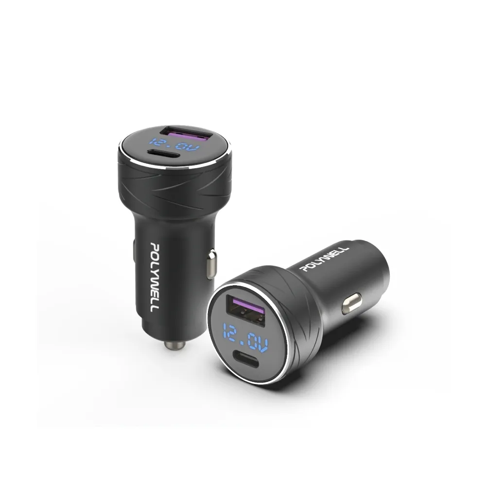 【POLYWELL】USB+Type-C 27W車用充電器
