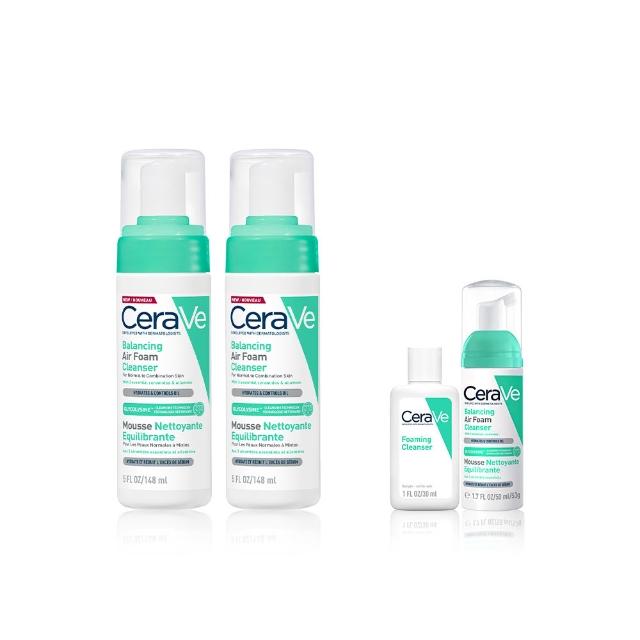【CeraVe 適樂膚】調理控油雙入組★油水雙衡修護潔顏慕絲 148ml_D