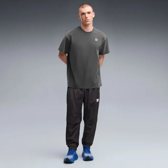 【PUMA】短袖上衣 男 訓練 慢跑 歐規 SAYSKY Team 灰黑 52901599