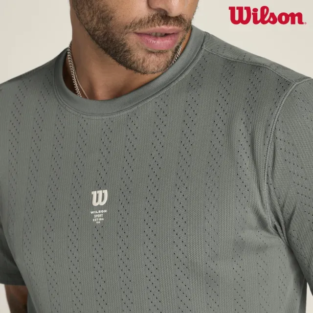 【WILSON】Game Point Seamless Tee Castor 男款 服飾 短袖T恤 綠色 WM00474E079001