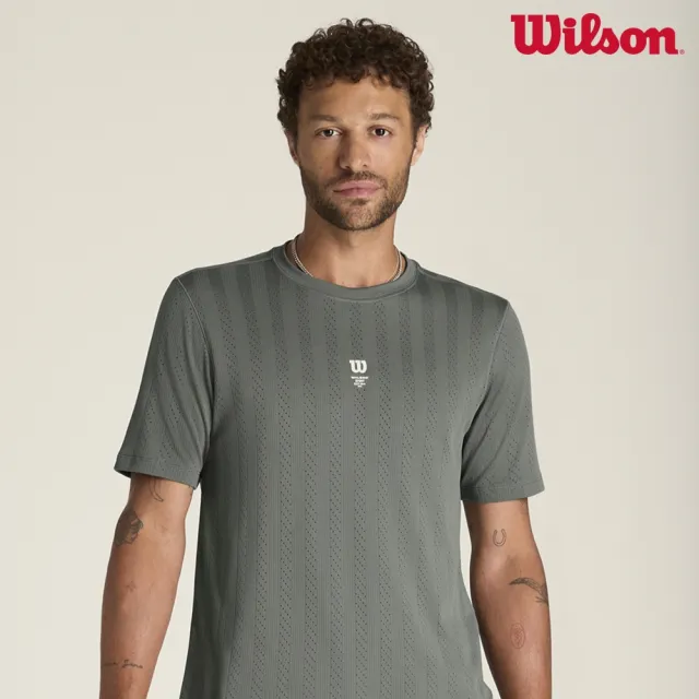 【WILSON】Game Point Seamless Tee Castor 男款 服飾 短袖T恤 綠色 WM00474E079001