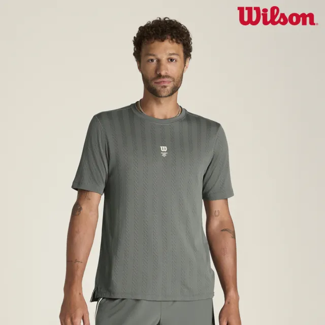【WILSON】Game Point Seamless Tee Castor 男款 服飾 短袖T恤 綠色 WM00474E079001
