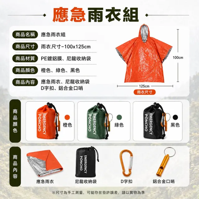 【BOBOLIFE】戶外應急防水保溫雨衣 5入組 附口哨 防災必備 緊急避難 保溫雨衣 輕便雨衣 登山雨衣