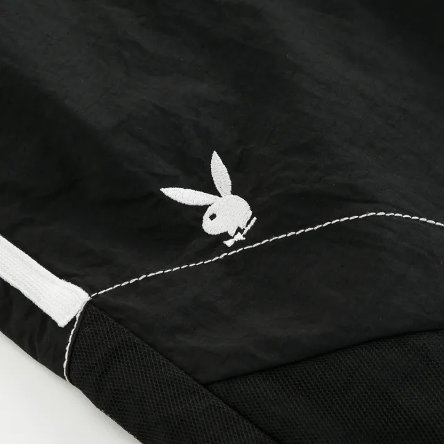 【PLAYBOY】網布拼接個性長裙 - 黑色