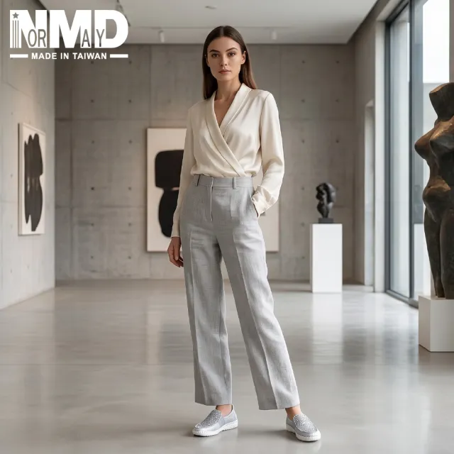 【Normady 諾曼第】MIT手工牛皮真皮女鞋丨增高4cm丨鑽紗馬銜扣能量磁石球囊樂福鞋丨多款任選