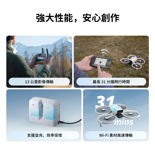 【DJI】FLIP雙電套裝不含遙控器  空拍機/無人機 ｜全能Vlog航拍機｜免註冊