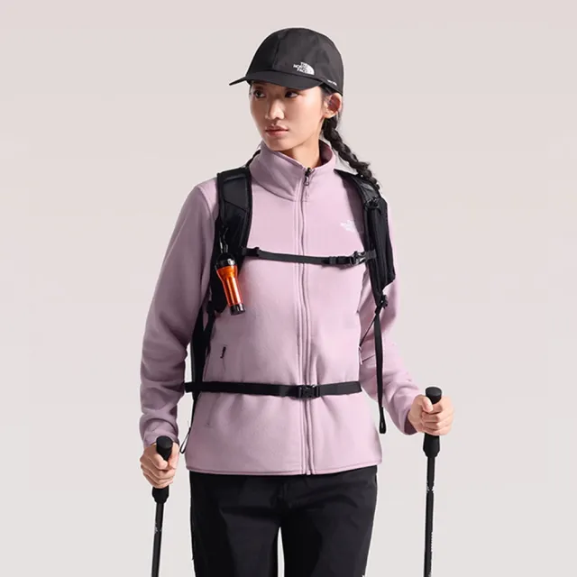【The North Face】TNF 休閒 運動 保暖立領抓絨外套 W GLACIER FLEECE JACKET - AP 女 粉 (NF0A8FJU0SO)
