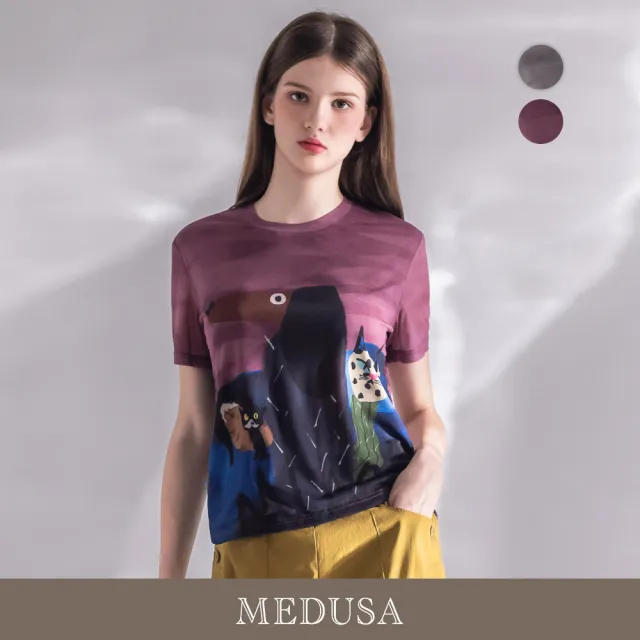 【MEDUSA 曼度莎】現貨-森林動物休閒短袖T恤 - 2色(M-XL)|短袖T恤 休閒穿搭 女上衣