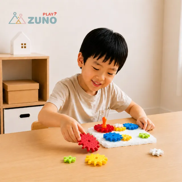【ZUNO】手動齒輪積木｜創意建構組