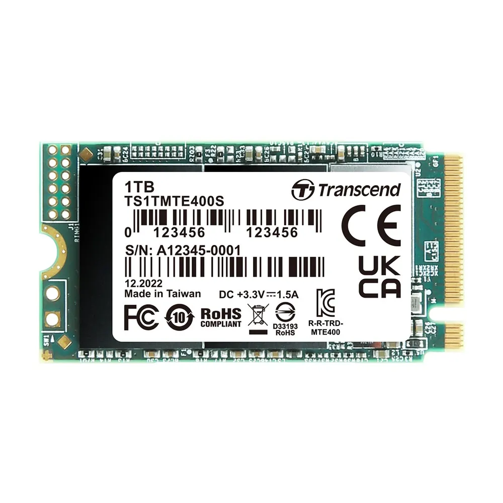 【Transcend 創見】MTE400S 1TB M.2 2242 PCIe Gen3x4 SSD固態硬碟(TS1TMTE400S 新舊包裝隨機出貨)