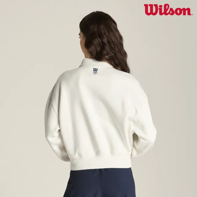 【WILSON】Lakeshore Full Zip Sweatshirt Sandrift 女款 服飾 大學T 外套 長袖上衣 白色 WE00182W002001