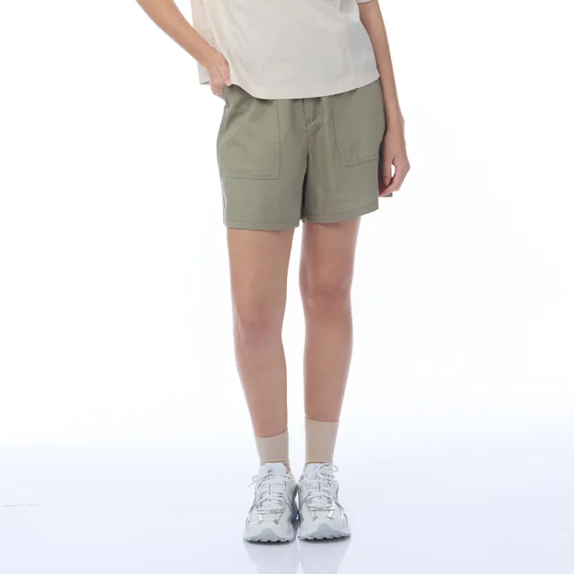 【NAUTICA】官方旗艦 女裝 寬版復古綁帶休閒短褲-綠色