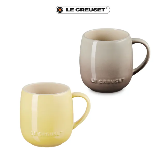 【Le Creuset】瓷器蛋蛋馬克杯380ml(含羞草黃/肉豆蔻 2色選1)