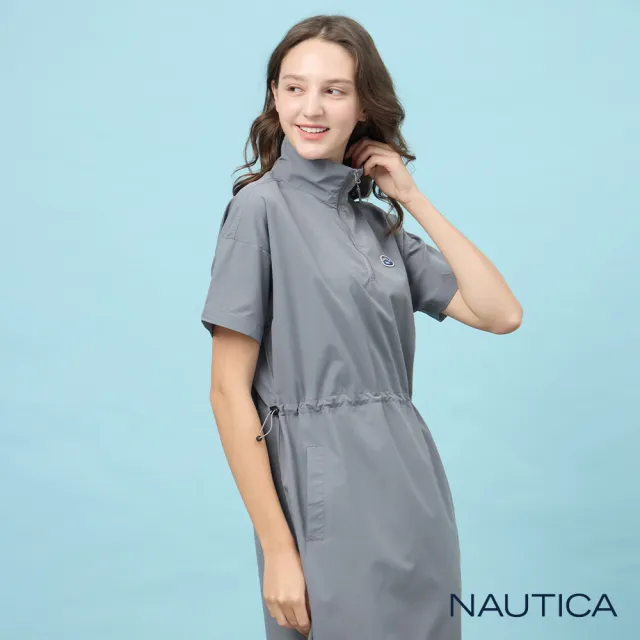 【NAUTICA】官方旗艦 女裝 吸濕快乾簡約修身洋裝-灰色