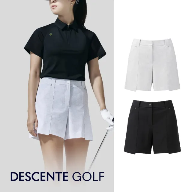 【DESCENTE】GOLF 迪桑特 ACMT BASIC 女款 高爾夫短褲 高彈性 運動短褲(黑色/白色)
