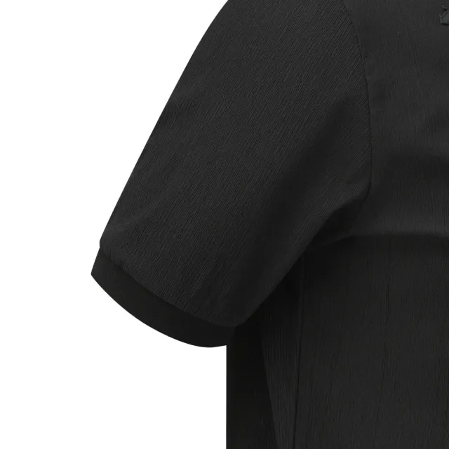 【DESCENTE】GOLF 迪桑特 CREPE ROUND-NECK 女款 高爾夫圓領上衣 涼感快乾 透氣 短袖T恤 運動上衣 黑色