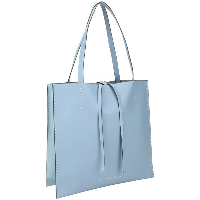 【Proenza Schouler】PS1 Twin 大款 麂皮拼接牛皮 肩背托特包(水藍色 側背包 通勤包 LOEWE設計總監品牌)