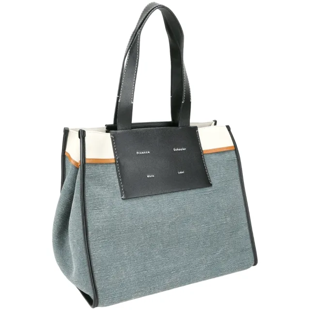【Proenza Schouler】PS1 Morris XL 撞色拼接帆布 肩背托特包(黑x牛仔藍 通勤包 LOEWE設計總監品牌)