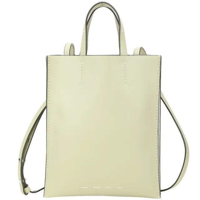 【Proenza Schouler】PS1 Twin 雙面撞色小牛皮 手提/斜背托特包(灰綠色x白色 兩用包 LOEWE設計總監品牌)