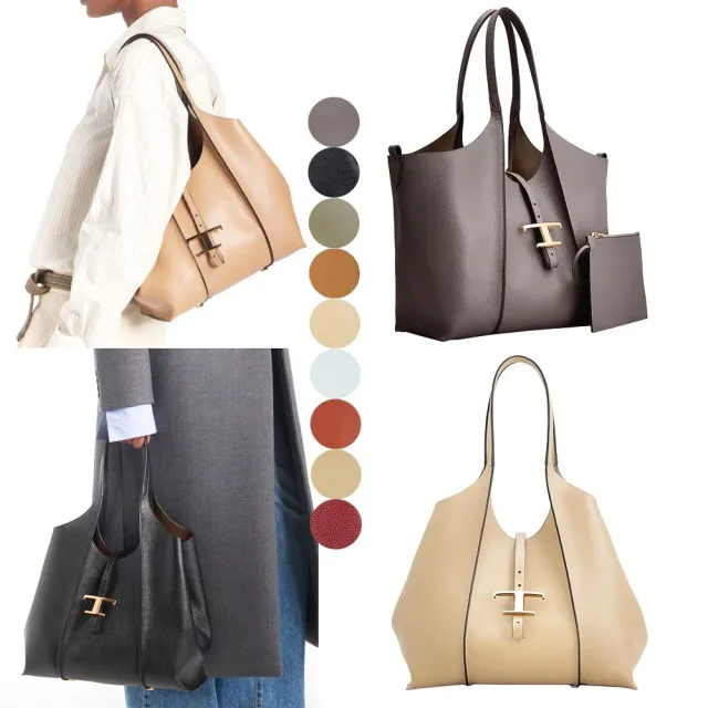 【TOD’S】TODS Timeless 小型 牛皮肩背托特包-多色可選(義大利手工皮革)