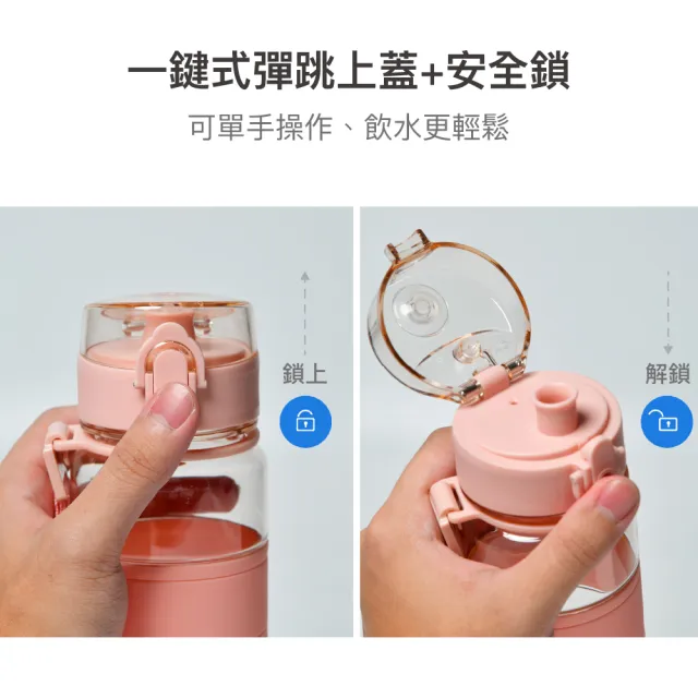 【LocknLock 樂扣樂扣】超值二入組 官方直營 Tritan優質彈蓋提帶水壺 650ml(三色任選/Tritan材質/運動水壺)