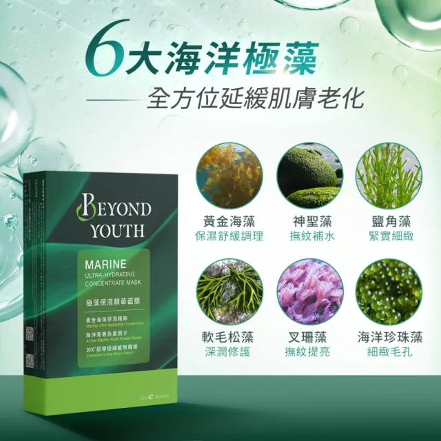 【BEYOND YOUTH】官方直營 極藻精華面膜4入x5盒組共20片(3款任選)