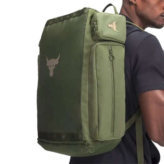 【UNDER ARMOUR】後背包 Project Rock 15吋筆電包 防潑水 綠 大容量 雙肩背 1376459390