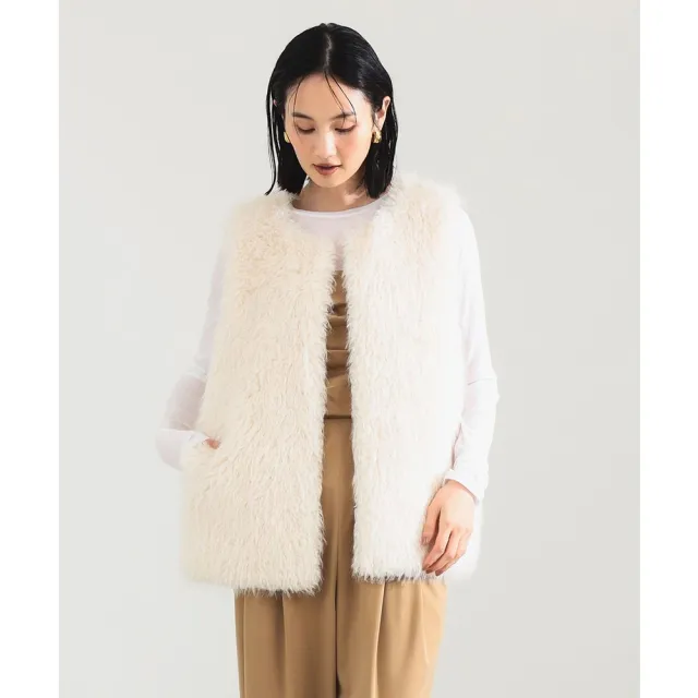 【BEAMS】官方旗艦館 Demi-Luxe BEAMS / 女裝 wavy 人造毛皮 西裝背心