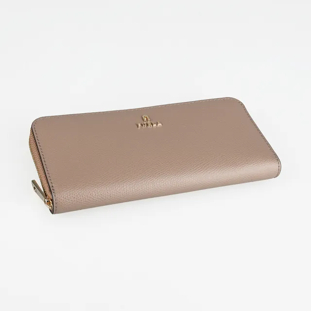 【FURLA 芙拉】FURLA精品壓紋牛皮多卡槽拉鍊長夾(8卡/米)