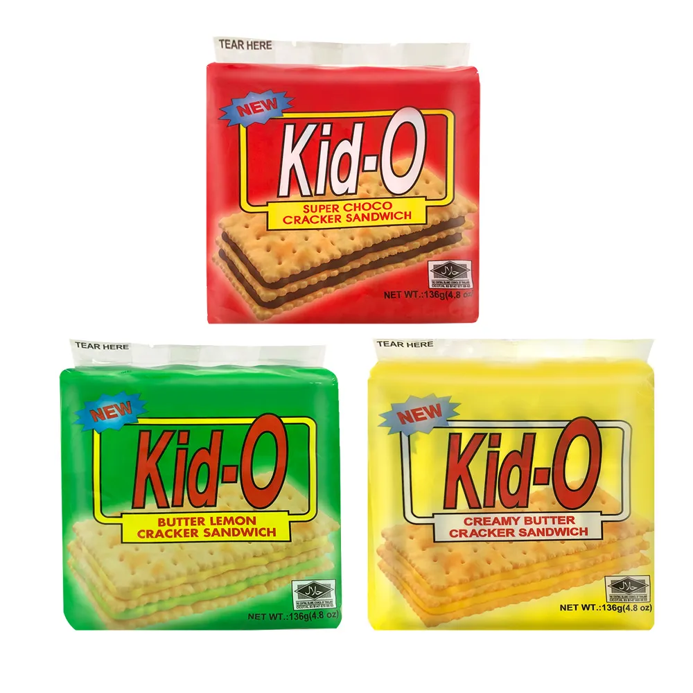 【Kid-o】三明治餅乾136g-任選3入組(奶油/檸檬/巧克力)