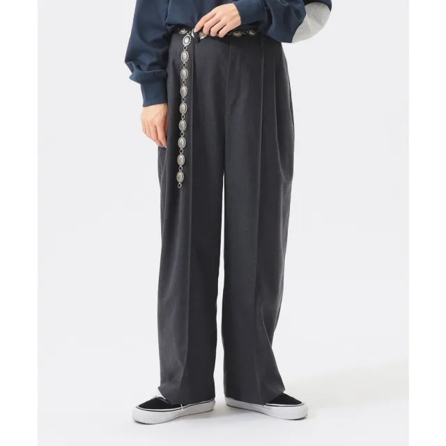【BEAMS】官方旗艦館 BEAMS BOY / 女裝 T/W 雙褶 寬版 長褲