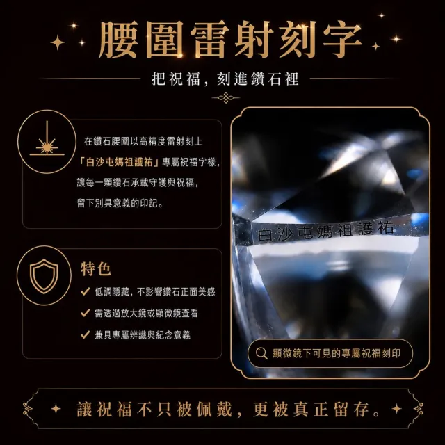 【鉅曜】白沙屯媽祖聯名 925銀 50分 守願鑽手鍊/項鍊 二款任選 (培育鑽石 項鏈 手鏈)
