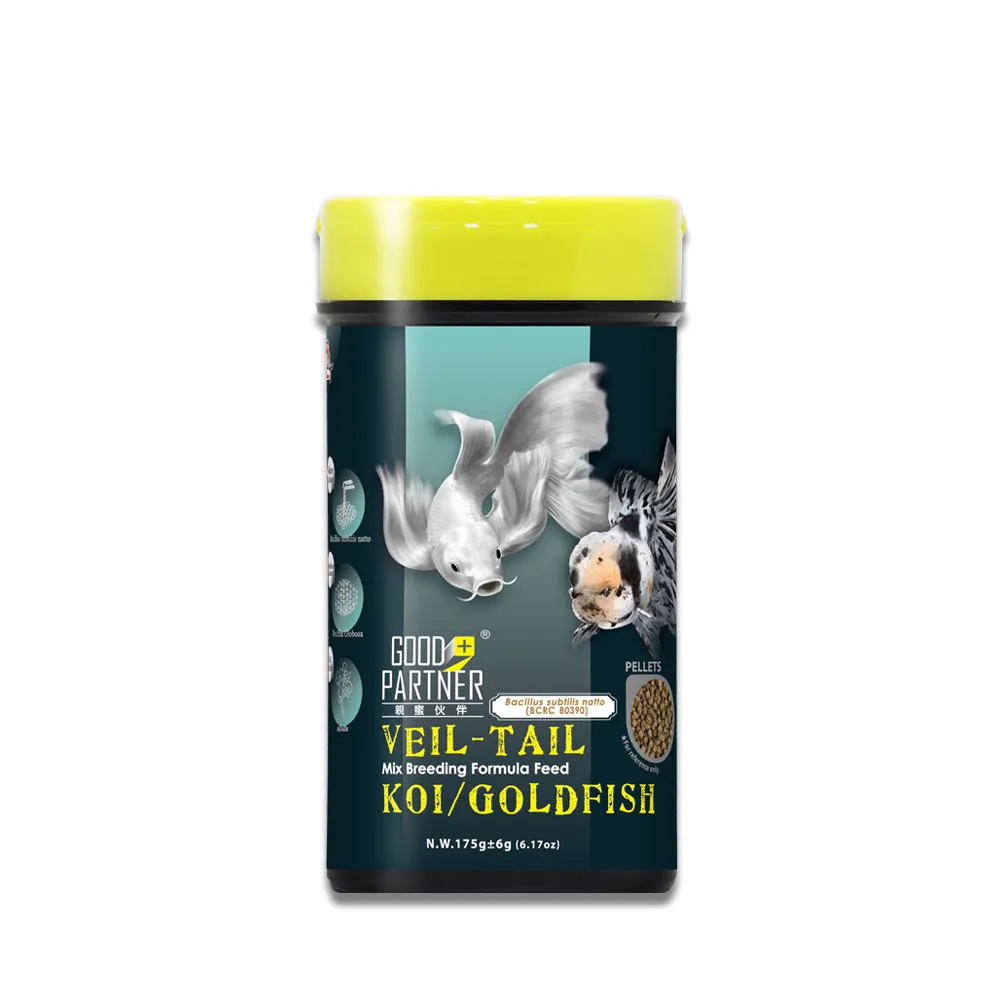 【海豐飼料】親蜜伙伴GOOD PARTNER+龍鯉、金魚雙色育成飼料 中粒 175g(適合龍鯉、錦鯉、長尾鯉、金魚食用)