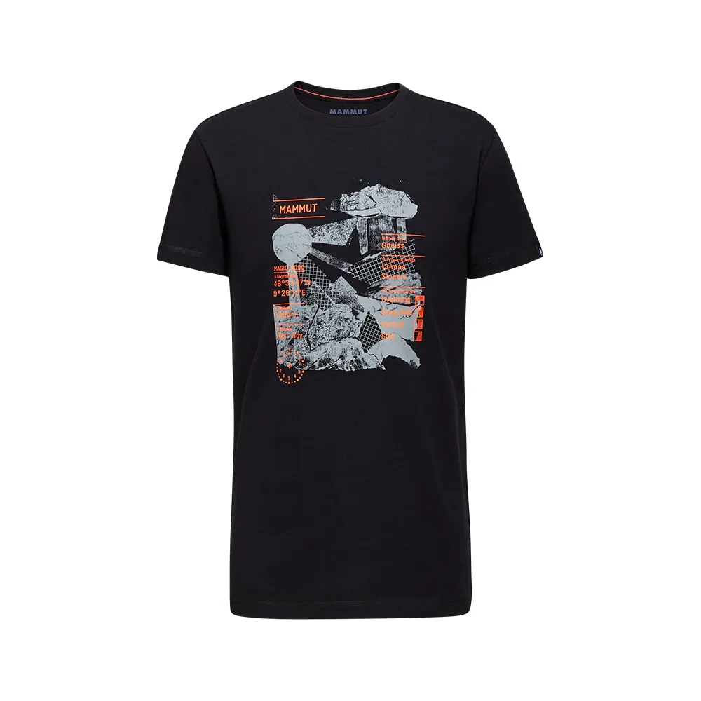 【Mammut 長毛象官方直營】Massone T-Shirt AF Men Rocks 有機棉機能短袖T恤 男款 黑色 #1017-06130