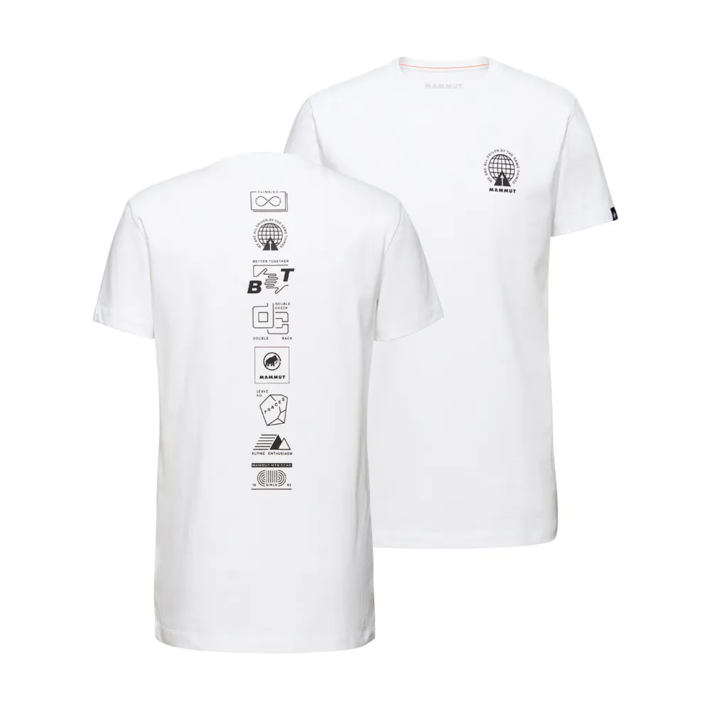 【Mammut 長毛象官方直營】Massone T-Shirt AF Men Emblems 有機棉機能短袖T恤 男款 白色 #1017-06120