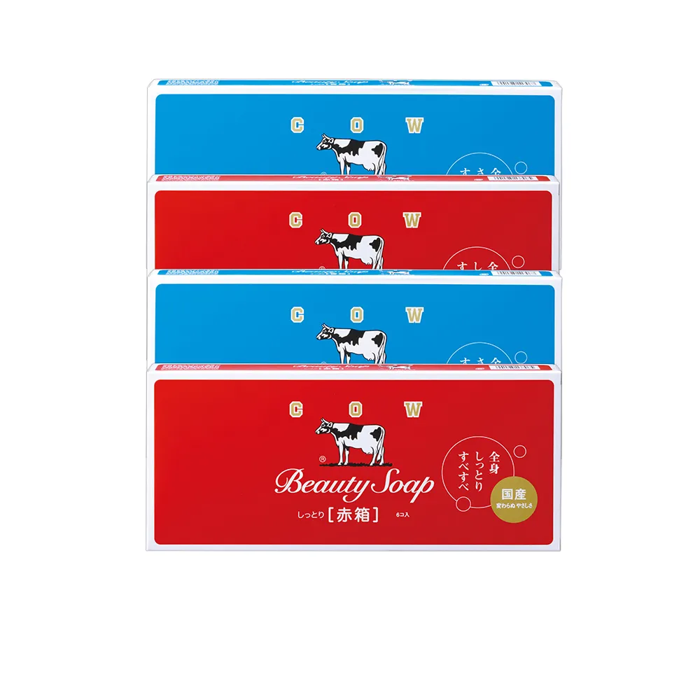 【日本牛乳石鹼】牛乳香皂6入X4盒(玫瑰滋潤/茉莉清爽/清爽/滋潤)