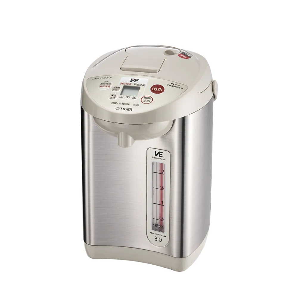 【TIGER 虎牌】日本製 微蒸氣節能省電VE真空保溫電熱水瓶 2.91L(PVW-B30R)
