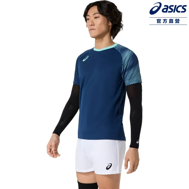 【asics 亞瑟士】排球短袖上衣 男女中性款 日本版 排球上衣 2053A281-400
