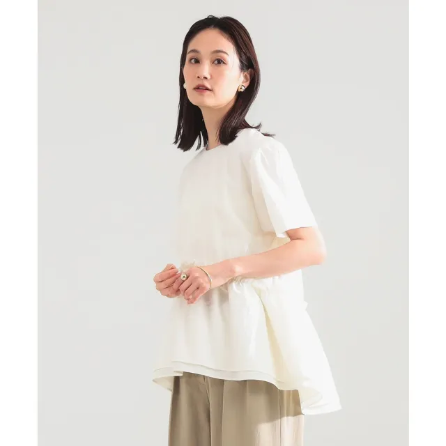【BEAMS】官方旗艦館 Demi-Luxe BEAMS / 女裝 雙褶邊 上衣