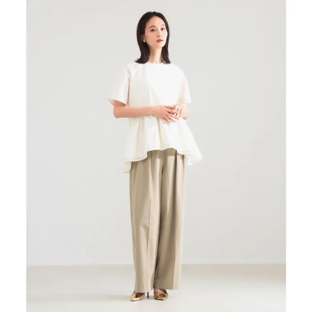 【BEAMS】官方旗艦館 Demi-Luxe BEAMS / 女裝 雙褶邊 上衣