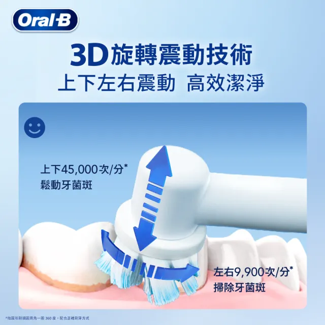 【Oral-B 歐樂B】PRO3 3D電動牙刷-專業洗牙般潔淨感