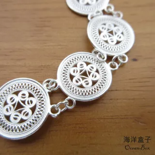【海洋盒子】歲月靜好.平安銅鼓S990純銀手鍊.附贈禮盒