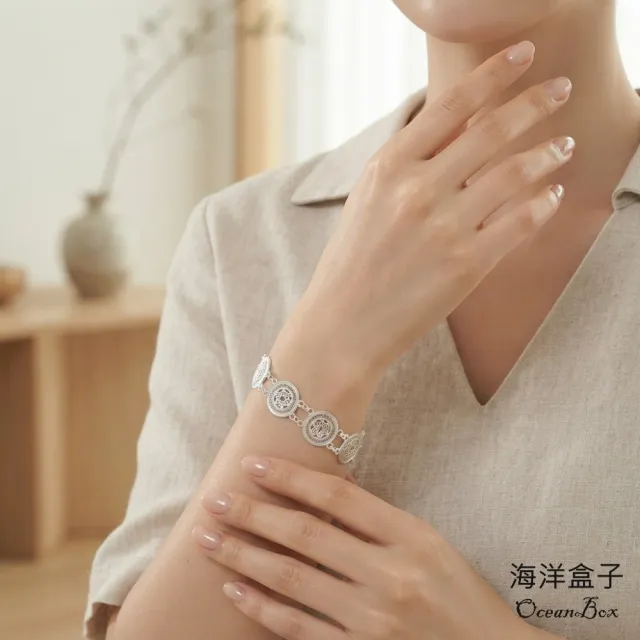 【海洋盒子】歲月靜好.平安銅鼓S990純銀手鍊.附贈禮盒