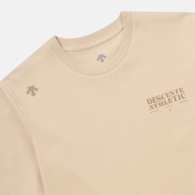 【DESCENTE】短袖上衣 男 女 中性 快排 MOVEMENT GRAPHIC SHORT SLEEVE T-SHIRTS 米 SR323UTS75-BEG0