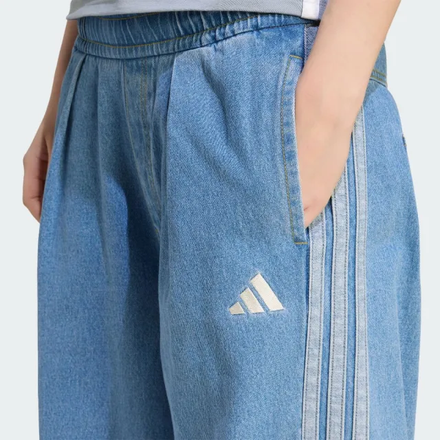 【adidas 愛迪達】STADIUM 丹寧長褲 女 KV0619