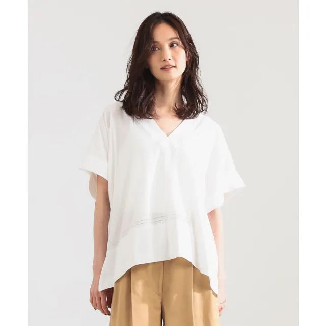 【BEAMS】官方旗艦館 Demi-Luxe BEAMS / 女裝 棉質 V領 上衣