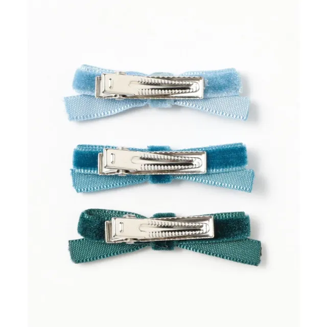 【BEAMS】官方旗艦館 BEAMS BOY / 女裝 迷你 絲絨 蝴蝶結 髮夾 3入組