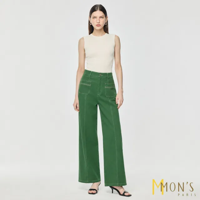 【MON’S】美式撞色線條直筒褲 (5色任選)