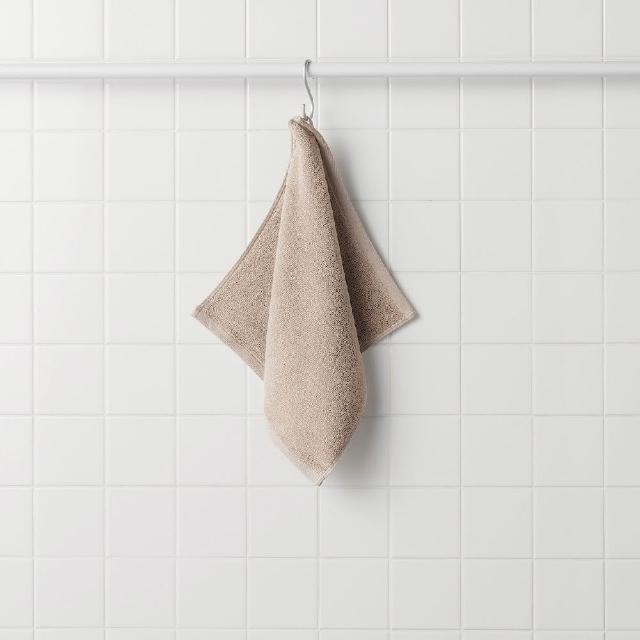 【MUJI 無印良品】棉圈絨雙線織手巾/可吊掛(柔白/灰色/綠色/粉米/墨黑) 成品尺寸:W34×L35 cm