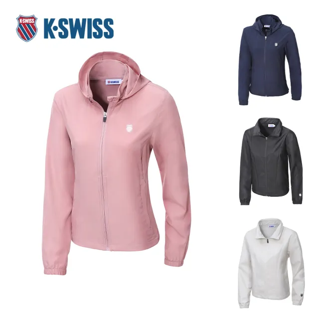 【K-SWISS】女款輕薄外套-可拆式連帽款/防潑水立領款 防風休閒運動 多色(1914751/1914750)